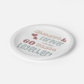 Niedlicher 60. Hochzeitstag Pappteller (Schrägansicht)