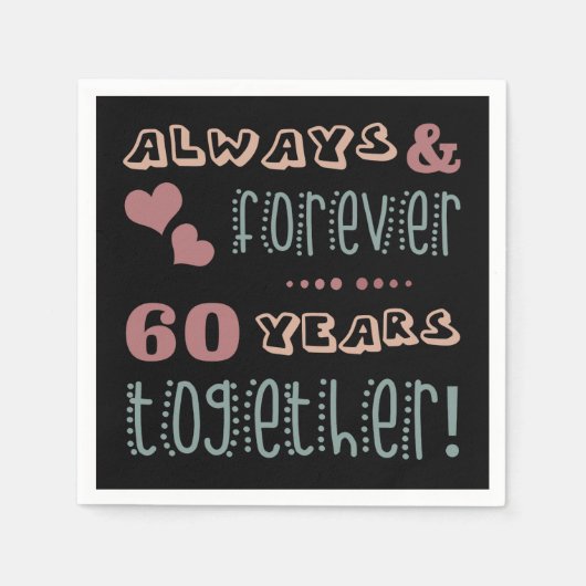 Niedlicher 60. Hochzeitstag Serviette (Vorderseite)