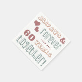 Niedlicher 60. Hochzeitstag Serviette (Ecke)