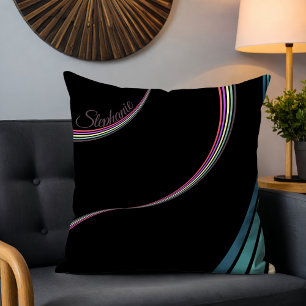 Niedlicher 70er Retro Chic Stripes Personalisiert Kissen