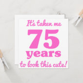 Niedlicher 75. Geburtstag für Frauen Karte (Vorderseite/Rückseite Beispiel)