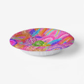 Niedlicher 7. Geburtstag Rainbow Gold Glitzer Pappteller (Gewinkelt)