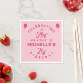 Niedlicher 80. Geburtstag Personalisiert Serviette (Beispiel)