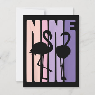 Niedlicher 9. Geburtstag Geschenk I Flamingo I 9 J Einladung
