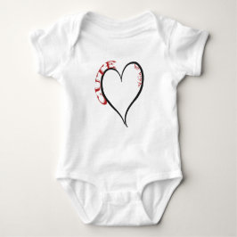Niedlicher, aber Psycho Black Heart Red Schriftart Baby Strampler