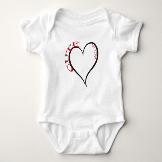 Niedlicher, aber Psycho Black Heart Red Schriftart Baby Strampler (Vorderseite)
