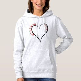 Niedlicher, aber Psycho Black Heart Red Schriftart Hoodie