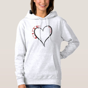 Niedlicher, aber Psycho Black Heart Red Schriftart Hoodie