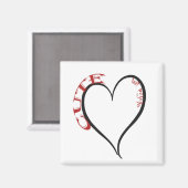 Niedlicher, aber Psycho Black Heart Red Schriftart Magnet (Vorderseite/Rückseite)