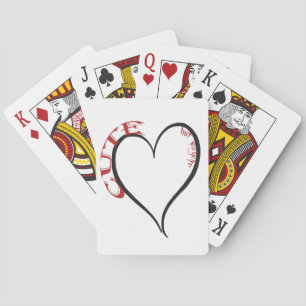 Niedlicher, aber Psycho Black Heart Red Schriftart Spielkarten