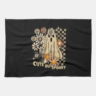Niedlicher, aber Spooky Funny Floral Halloween Gho Geschirrtuch