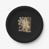 Niedlicher, aber Spooky Funny Floral Halloween Gho Pappteller (Vorderseite)