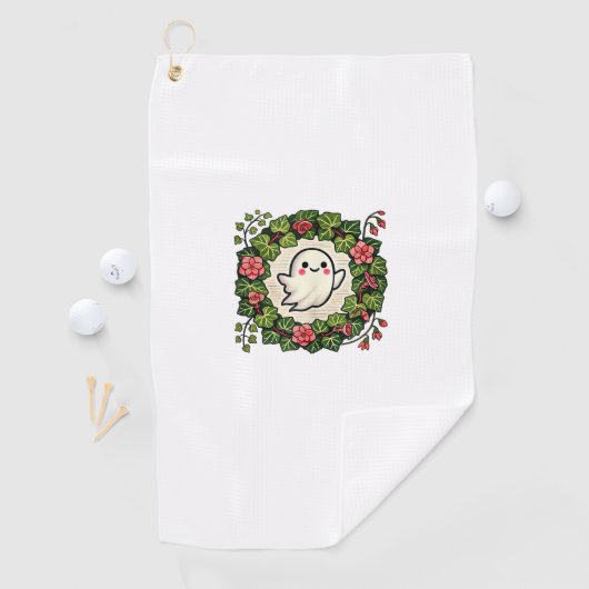 Niedlicher, aber spöttischer Ghost-Illustrations-T Golfhandtuch (Insitu)