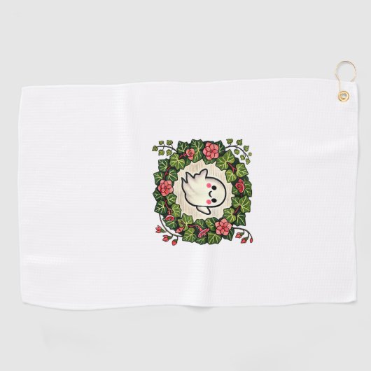 Niedlicher, aber spöttischer Ghost-Illustrations-T Golfhandtuch (Horizontal)