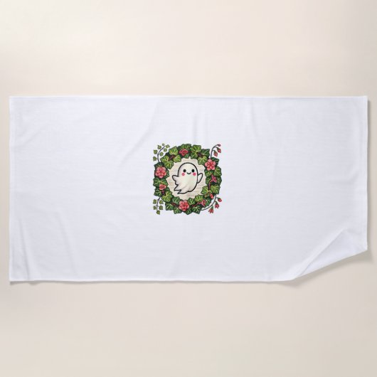 Niedlicher, aber spöttischer Ghost-Illustrations-T Strandtuch (Vorderseite)