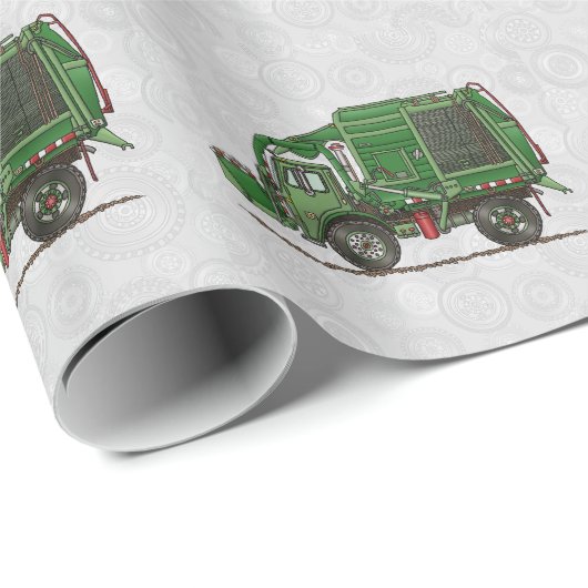 Niedlicher Abfall-LKW-Abfall-LKW Geschenkpapier (Rolleneckpunkt)