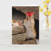 Niedlicher Abschluss Chipmunk-Grußkarte Karte (Gelbe Blume)