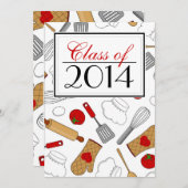 Niedlicher Abschluss der Kochschule Einladung (Vorne/Hinten)