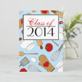 Niedlicher Abschluss der Kochschule Einladung (Stehend Vorderseite)