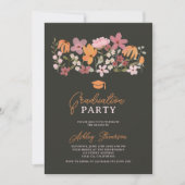 Niedlicher Abschluss der Orangen-Wildblume Einladung (Vorderseite)