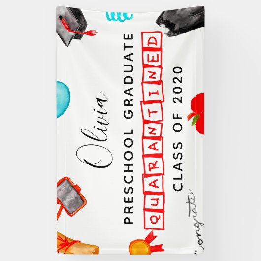 Niedlicher Abschluss im Vorschulalter Quarantine 2 Banner (Vertikal)