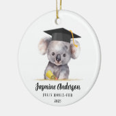 Niedlicher Abschluss Koala personalisiert Keramik Ornament (Links)