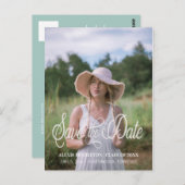 Niedlicher Abschluss Save the Date Girl Foto Postkarte (Vorne/Hinten)