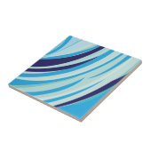 Niedlicher Abstrakter blauer Diagonalstreifen Fliese (Seite)