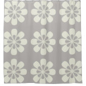 Niedlicher Abstrakter Blumencreme Grau Duschvorhan Duschvorhang (Vorderseite)