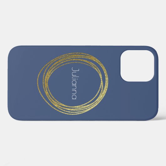 Niedlicher Abstrakter Glitzer Personalisiert Navy  Case-Mate iPhone Hülle (Rückseite (Horizontal))