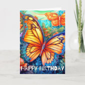 Niedlicher Abstrakter Künstlerischer Schmetterling Karte (Vorderseite)