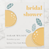 Niedlicher Abstrakter Lemon Fruchtiges fett Brautp Weinetikett (Einzelnes Label)