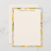 Niedlicher Abstrakter Marmor Swirl Pink Gold Perso Mitteilungskarte (Vorne/Hinten)