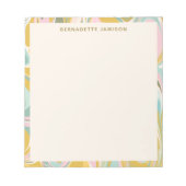 Niedlicher Abstrakter Marmor Swirl Pink Gold Perso Notizblock (Vorderseite)
