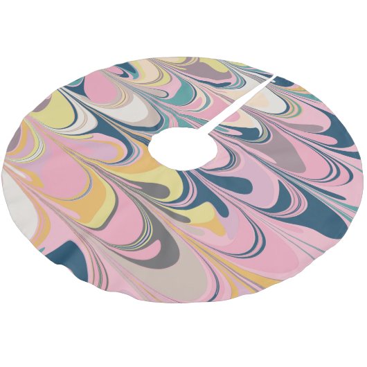 Niedlicher Abstrakter Marmorpinsel Polyester Weihnachtsbaumdecke (Schrägansicht)