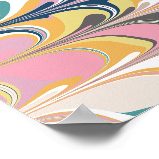 Niedlicher Abstrakter Marmorpinsel Poster (Ecke)