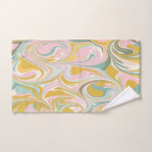 Niedlicher Abstrakter Marmorwirbel in erdfarbenem Badhandtuch Set (Handtuch)