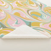 Niedlicher Abstrakter Marmorwirbel in erdfarbenem  Sherpadecke (3/4)