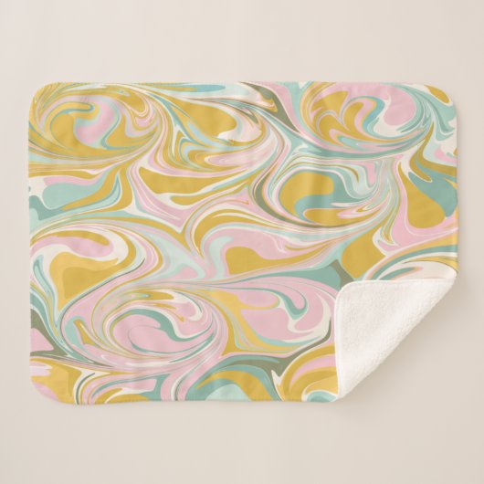 Niedlicher Abstrakter Marmorwirbel in erdfarbenem  Sherpadecke (Vorderseite (Horizontal))