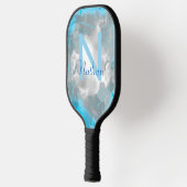 Niedlicher Abstrakter Name des blauen Baby Monogra Pickleball Schläger (Links)
