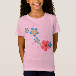 Niedlicher abstrakter Schmetterling auf den rosa T-Shirt