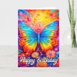 Niedlicher Abstrakter Schmetterling | Happy Birthd Karte