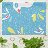 Niedlicher abstrakter Vogel im Frühling Geschirrtuch (Gefaltet)