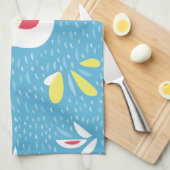 Niedlicher abstrakter Vogel im Frühling Geschirrtuch (Viertel Falte)