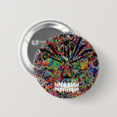 Niedlicher, abstrakter, wütender Schädel Button (Vorne & Hinten)