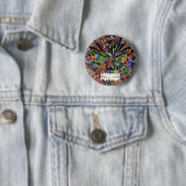 Niedlicher, abstrakter, wütender Schädel Button (Beispiel)