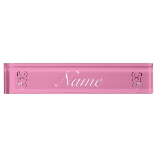 Niedlicher Acii-Hasen-Martini Namensplakette (Vorderseite)