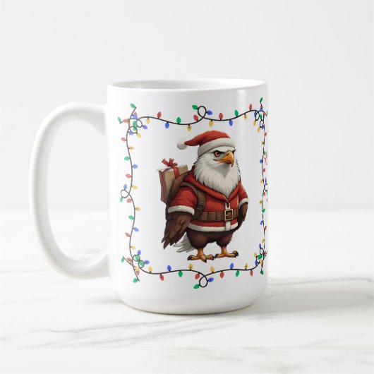 Niedlicher Adler Weihnachtsfeiertag Tasse (Links)