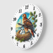 Niedlicher Adlervogel Große Wanduhr (Winkel)
