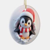Niedlicher Adorable Holiday Pinguin Ausbrechen Keramik Ornament (Rechts)